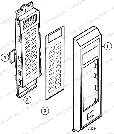 Взрыв-схема микроволновой печи Unknown NF4077W - Схема узла H40 Panel, users manual  D